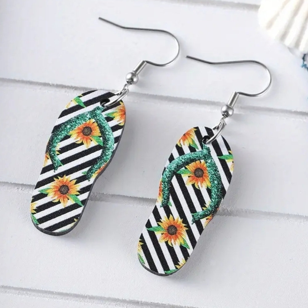 Sunflower Flip Flop Earrings
